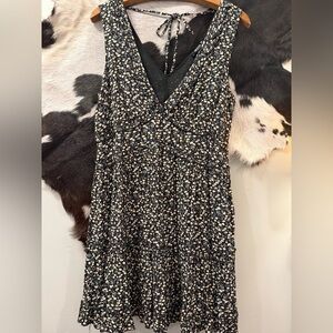 Black Ditsy Floral Dress